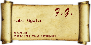Fabi Gyula névjegykártya
